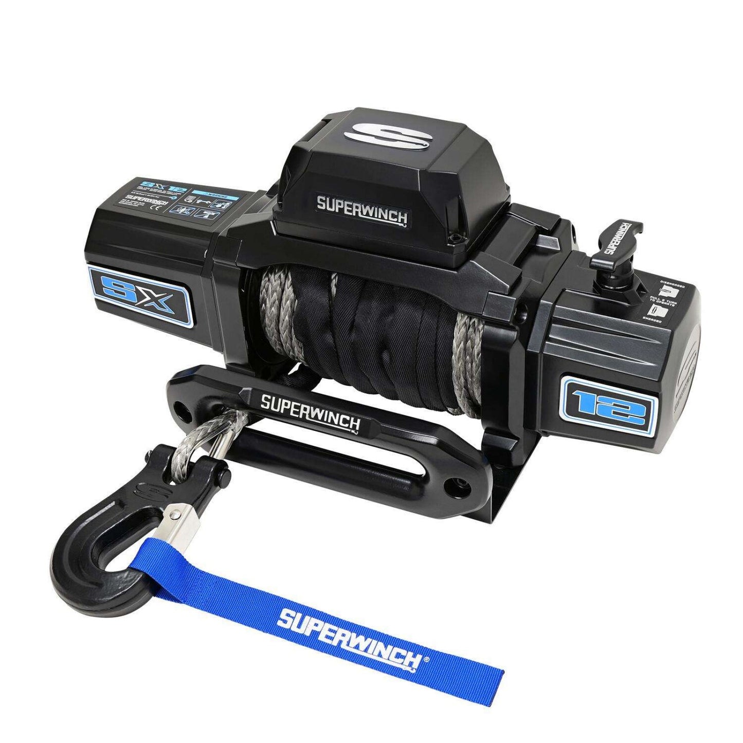 Superwinch SX12SR Winch Midnight Black 12V 12000 lbs with Synthetic Rope