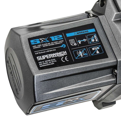 Superwinch SX12SR Winch Graphite 12V 12000 lbs with Synthetic Rope