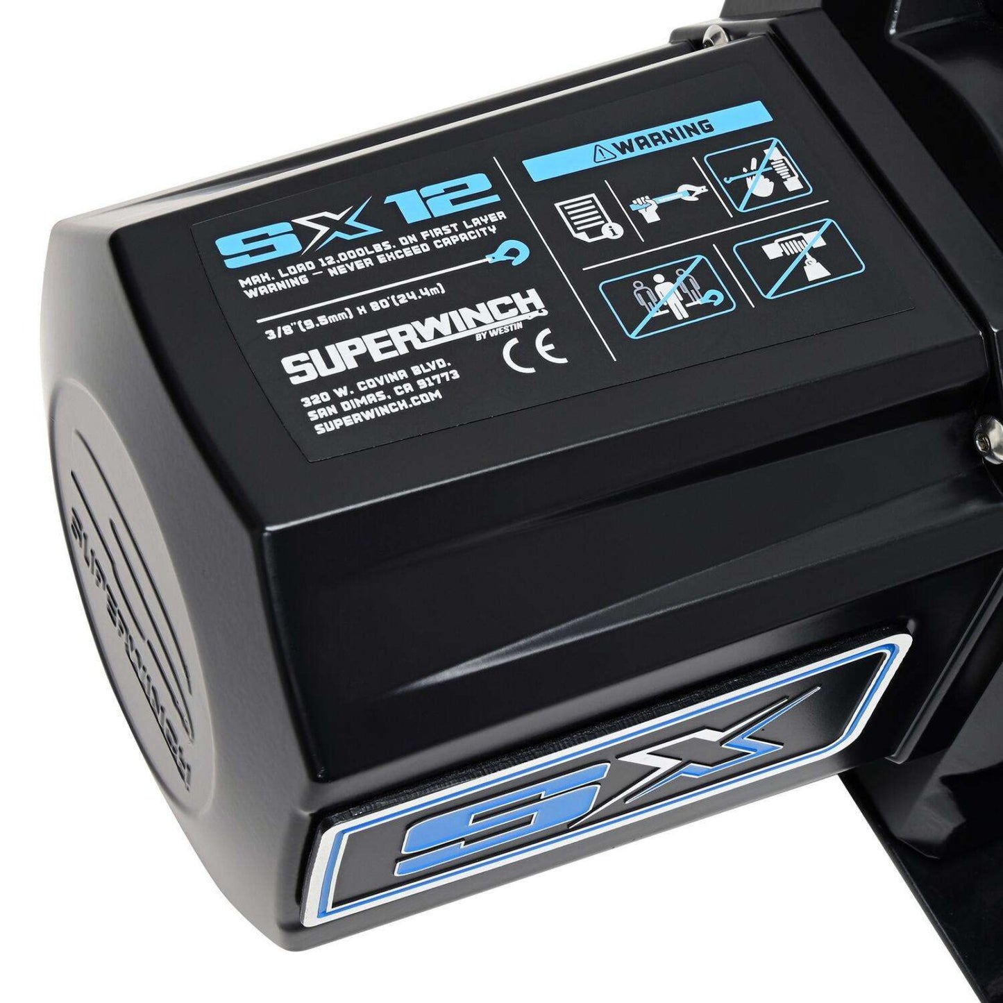 Superwinch SX12SR Winch Midnight Black 12V 12000 lbs with Synthetic Rope