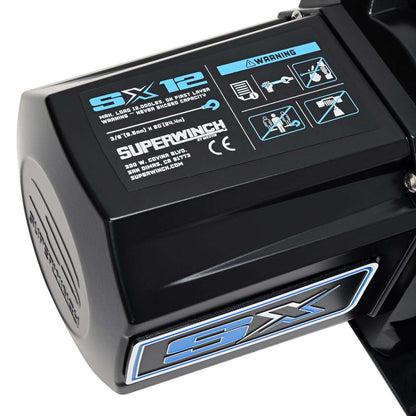 Superwinch SX12SR Winch Midnight Black 12V 12000 lbs with Synthetic Rope