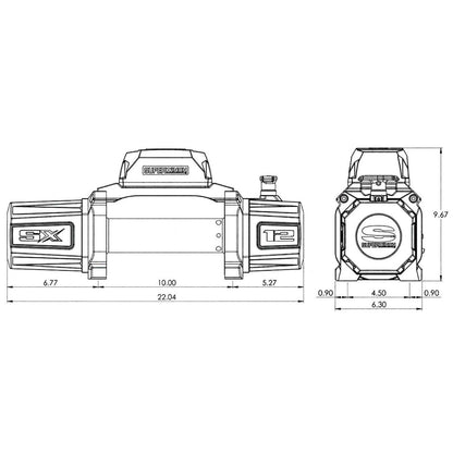 Superwinch SX12SR Winch Graphite 12V 12000 lbs with Synthetic Rope